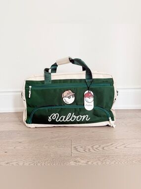 MALBON Golf Duffel Bag | Green | Lightweight | With Separate Shoe Compartment